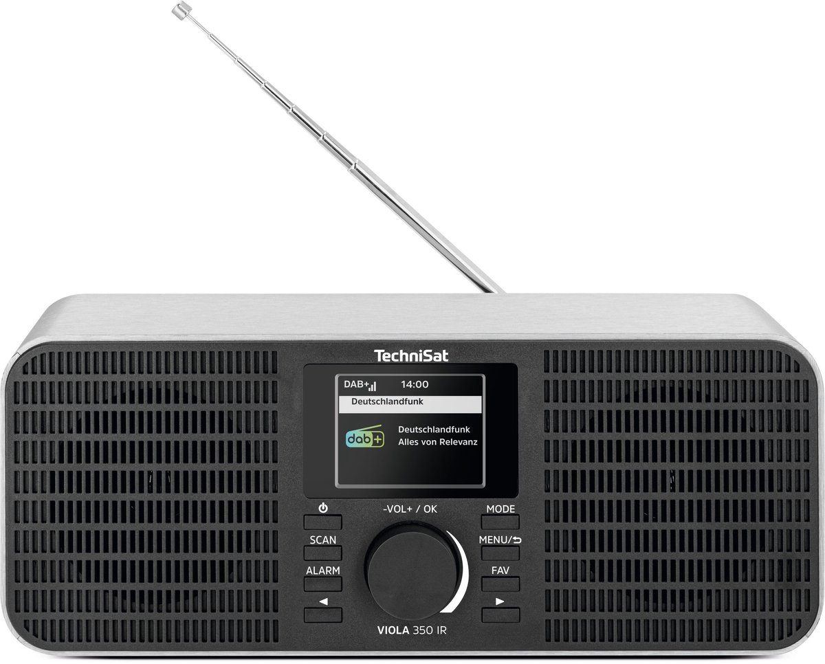 TechniSat VIOLA 350 IR – 16 watt stereo internetradio met DAB+, FM, Bluetooth, AUX-in, hoofdtelefoonaansluiting, wekker en sleeptimer