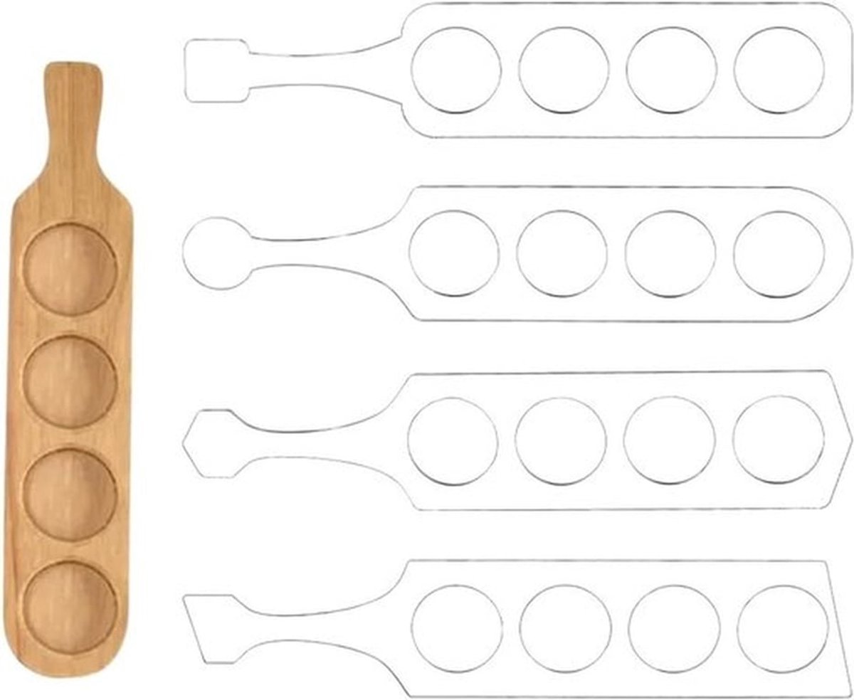 4 Stuks Duidelijke Acryl Sjablonen voor Houtbewerking, Ideaal voor Bier- en Whiskyproeverijen, 43×9 cm
