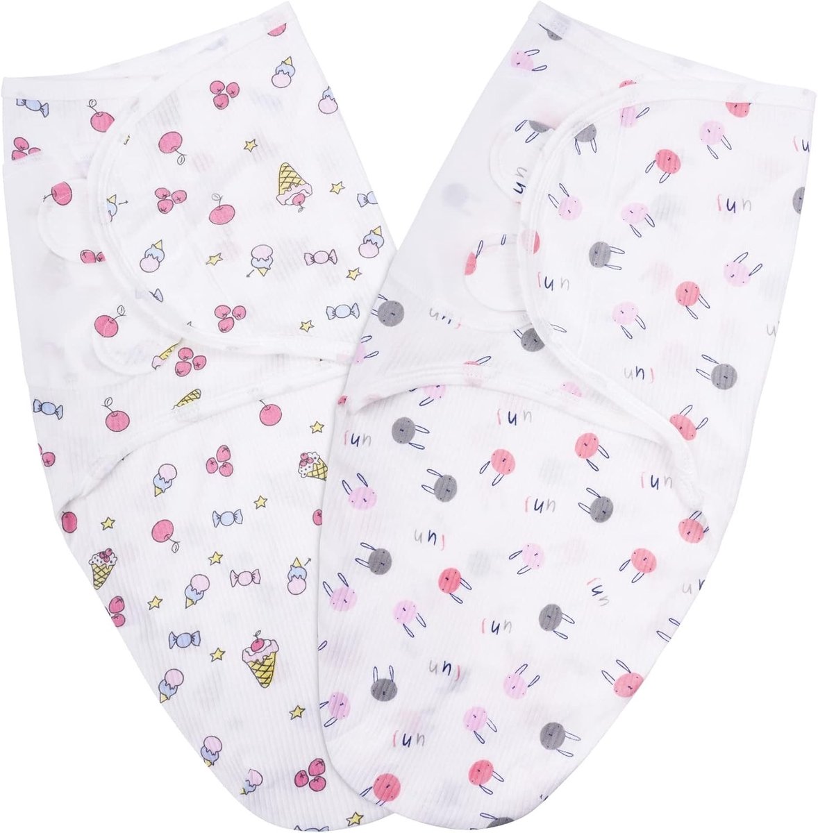 Zachte en Ademend Swaddle Doeken voor Baby's 0-3 Maanden, 2-Pack van 100% Biologisch Katoen, Veilig en Universeel Verstelbaar in Rood en Roze