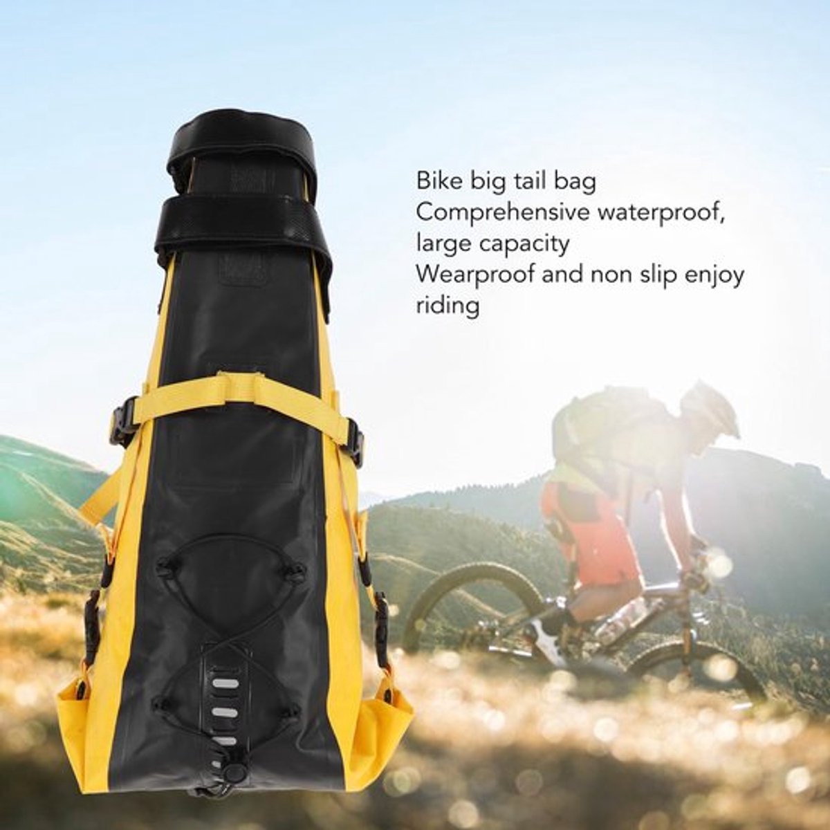 Fietszadeltas Waterdicht 13L - Fietstas Onder Zadeltas - Bikepacking Tas - Duurzaam 500D PVC - Antislipmateriaal - Sterke Gesp