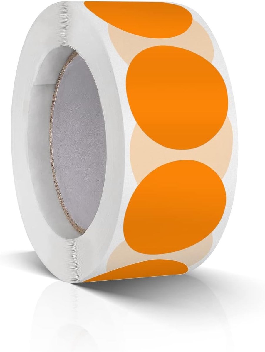 Kleurcodering Stickers, 25 mm, Oranje Labels, 500 Stuks, Ideaal voor Organisatie en Labeling