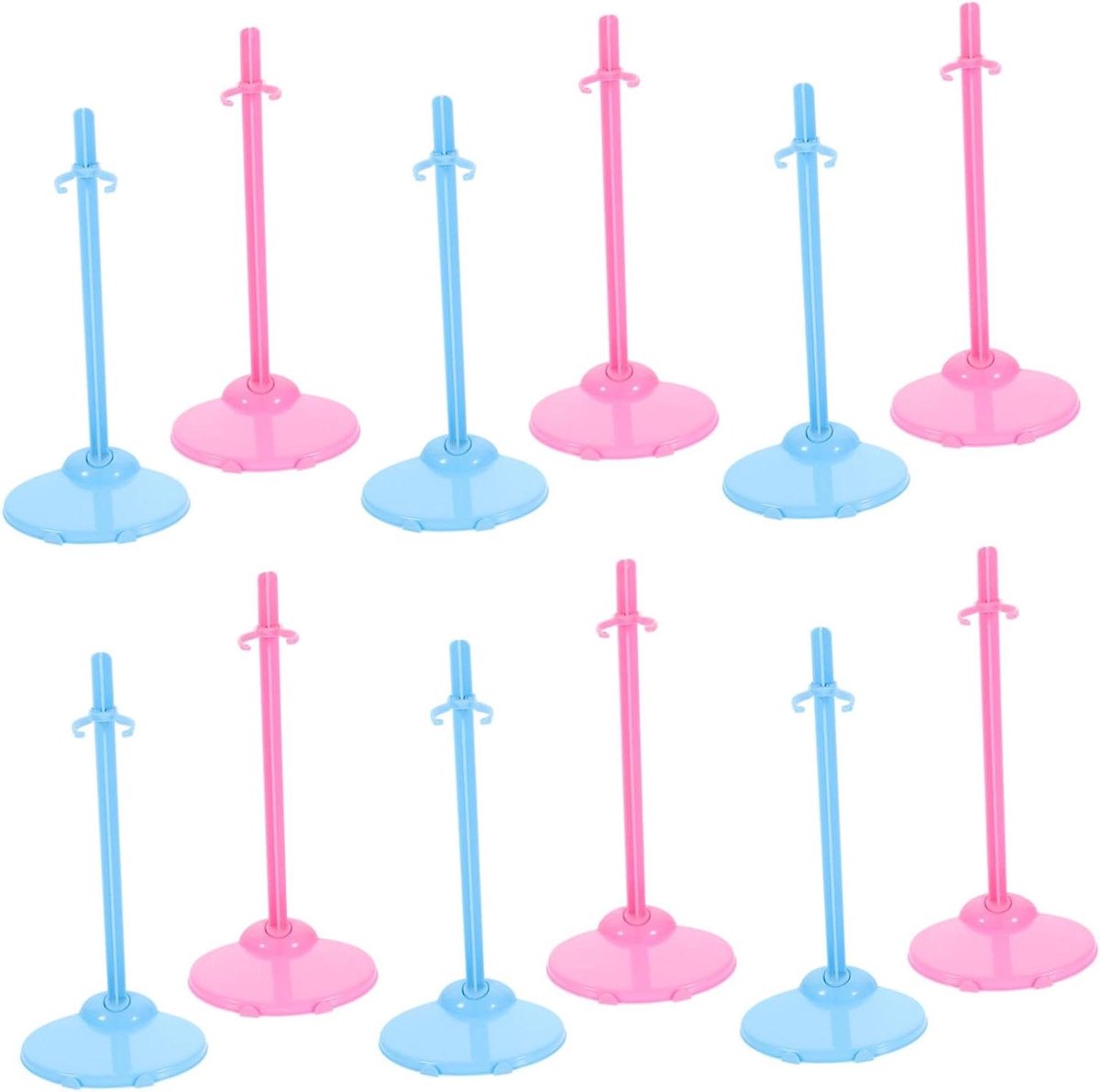 Poppenstandaards - Poppenhouders Display - Poppen Presenteren - Stevige Universele Beugel - 21 cm - Roze Blauw