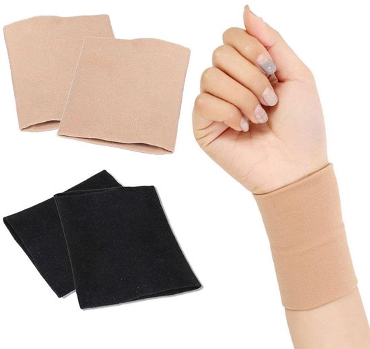 Polsbandages voor steun - Elastische Bandages - Polssteunen - Sportarmbanden - 2 Paar - Nylon Materiaal - Polsbeschermers
