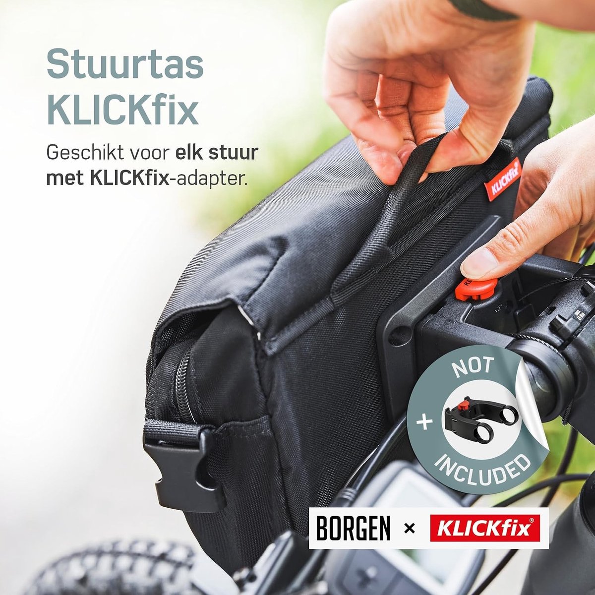 Stuurtas voor fiets - Zwart - 5 L - Waterafstotende Ruime Fietstas met Afneembare Schouderriem - Voor E-bike en Racefiets