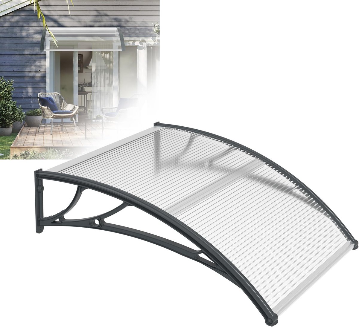 Omgoods - Pitched Canopy voor Deur - 120 x 100 cm