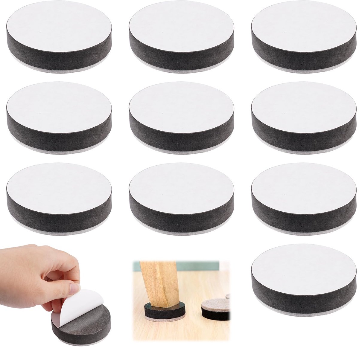 10 Stuks Zelfklevende Meubelverhogers, 6x1,65cm Rond