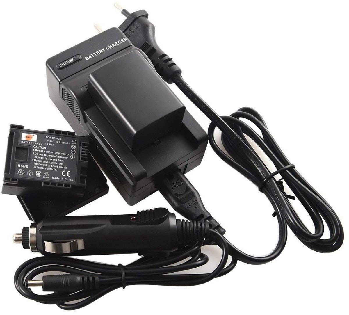 Omgoods - 2 Stuks BP-808 Accu en Reisoplader voor Camera
