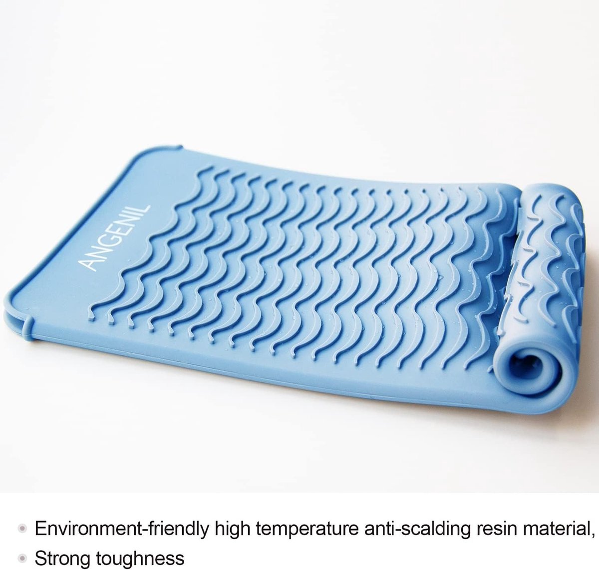 Wafeltang haar - Blauw - Hittebestendige Siliconen Matzak - Veilig Opbergen en Beschermen - Voor Stylingtools en Reizen