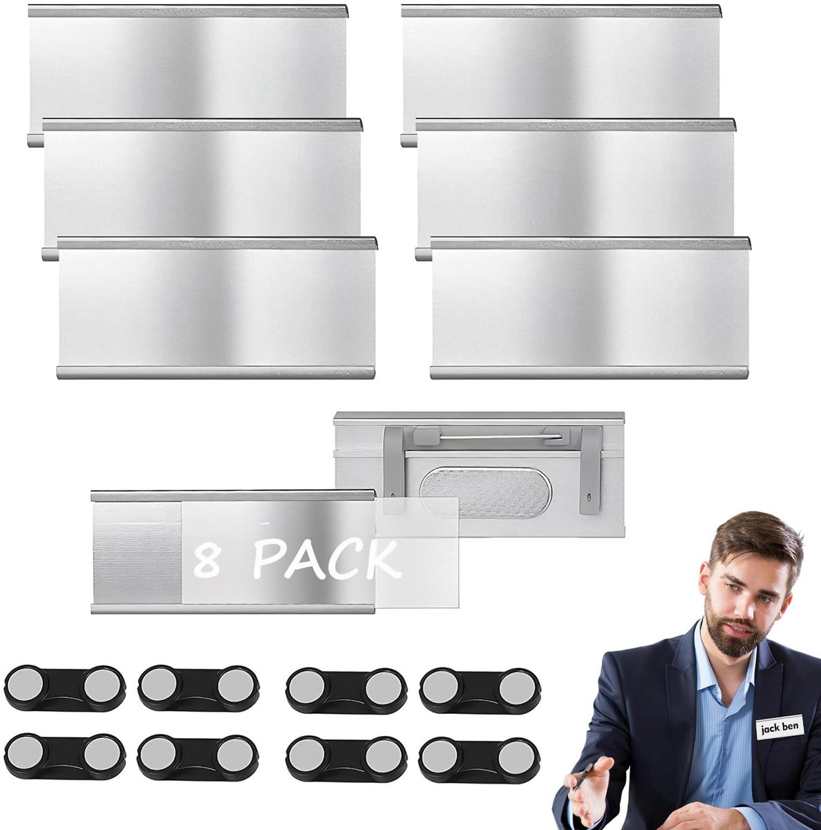 Omgoods - Set van 8 Magnetische Naamlabels voor Kleding