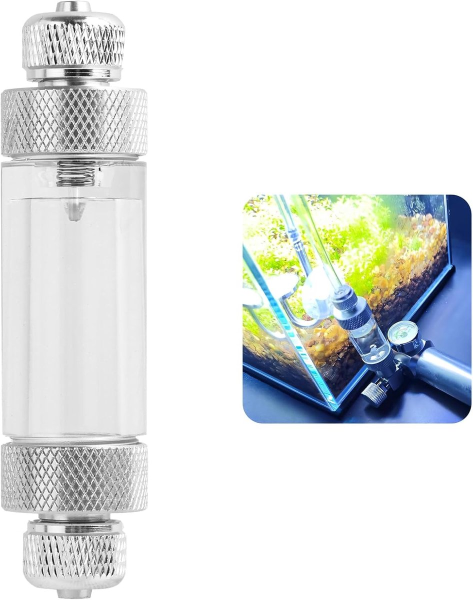 SnelShoppen - CO2 Bubble Gauge - CO2 Drukregelaar voor Aquarium - Precisie CO2 Dosing - Aluminium Legering - Essentieel voor Gezonde Groei van Aquatis