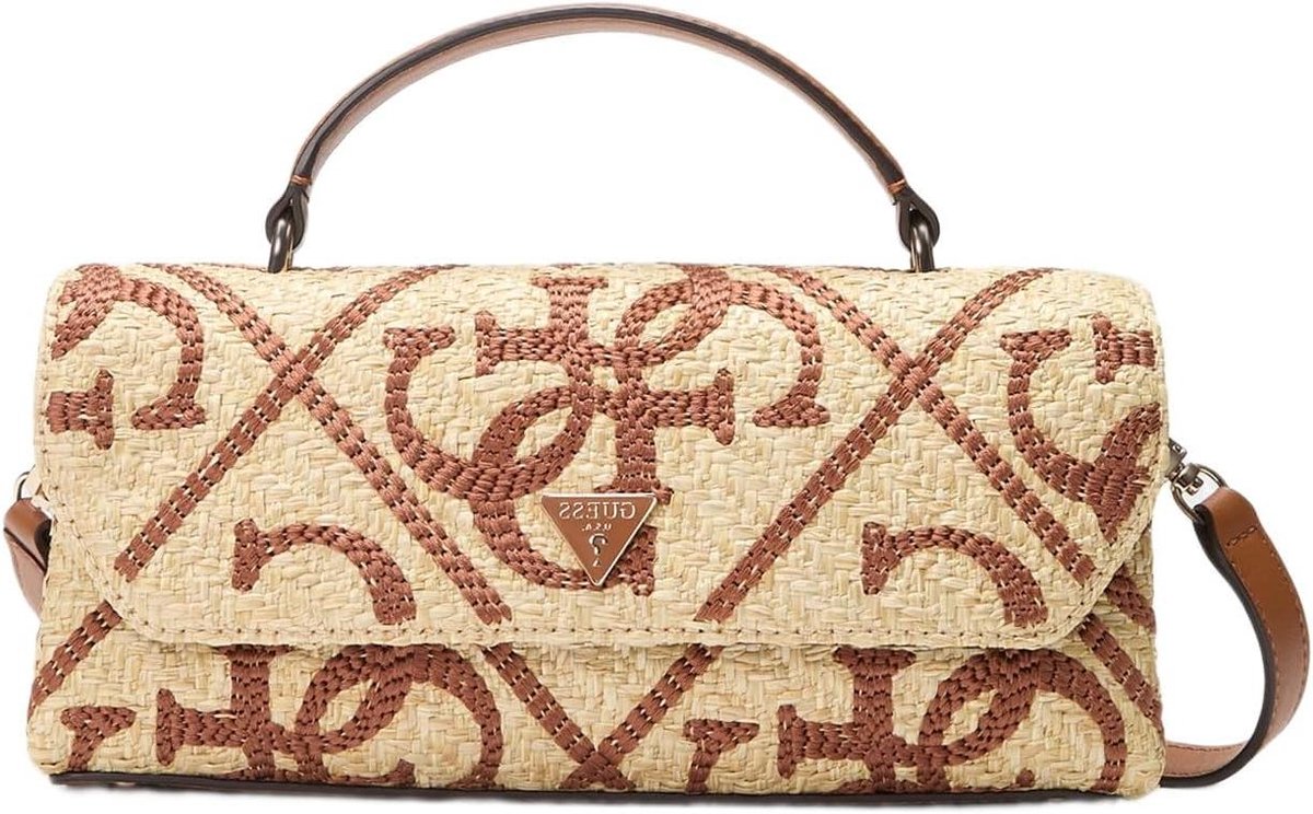 Schoudertas Handtas - Dames Tas - Dagelijks Gebruik - Raffia Look - 26.5 cm breed - Beige Bruin