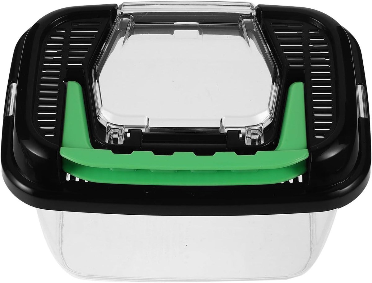 Draagbare Reptielenbox - Kweekkooi Terrarium - Huisdieren Huisvesten - Ontsnappingsveilig Ventilatie - 17 x 12 x 11.5 cm - Transparant