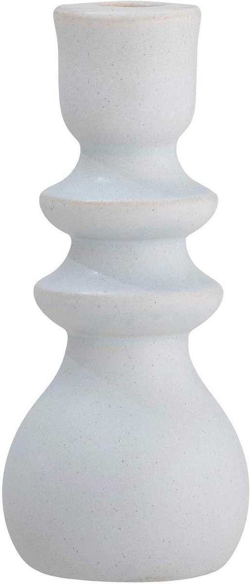 Kaarsenstandaard Emie - Kaars houder - Sfeerverlichting creëren - Organische vorm - Ø 8 x H 19 cm - Blauw