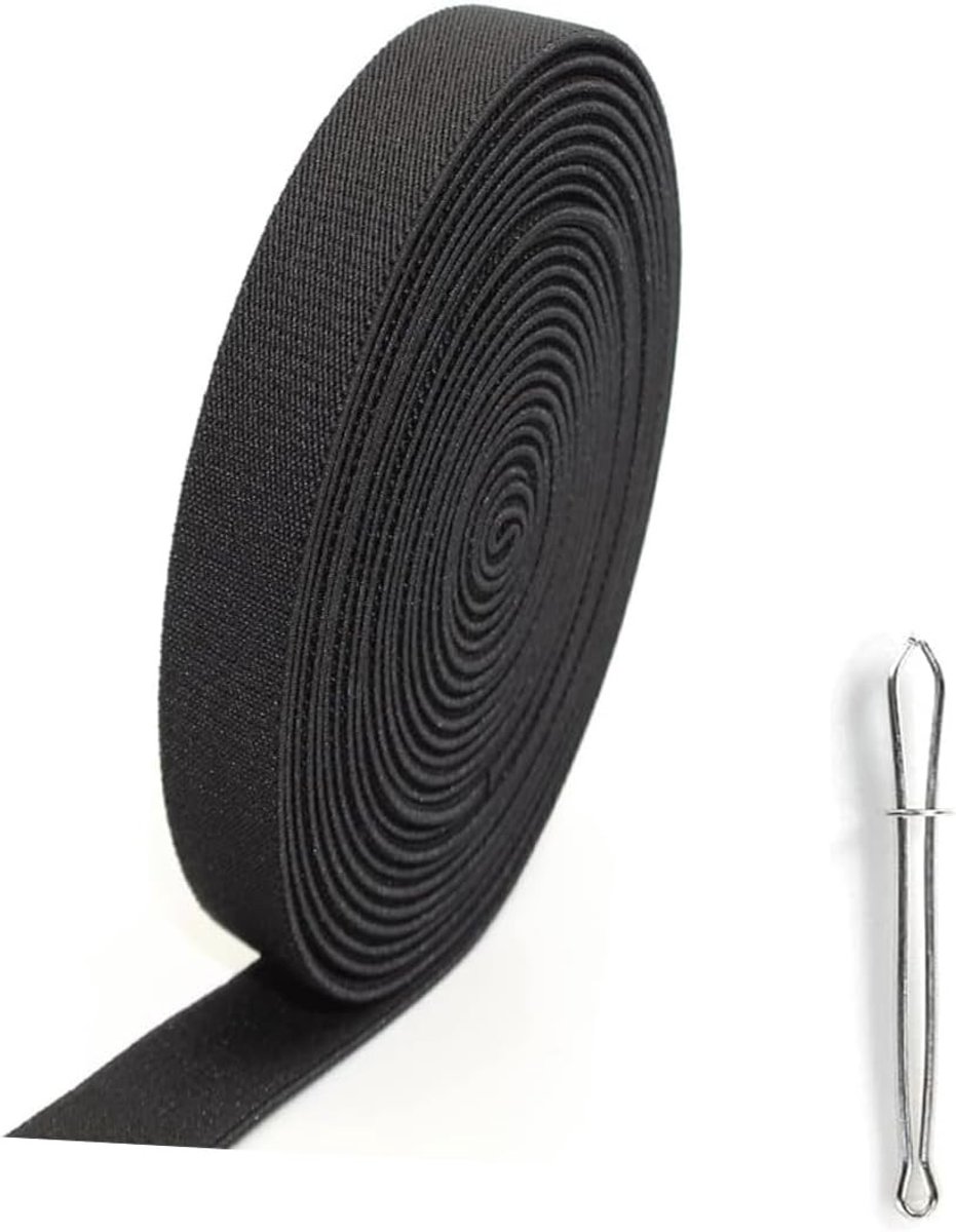 Elastische Naaiband - Zwart - 1,5 cm - Polyester en Natuurlijk Rubber - Voor Diverse Creatieve Projecten
