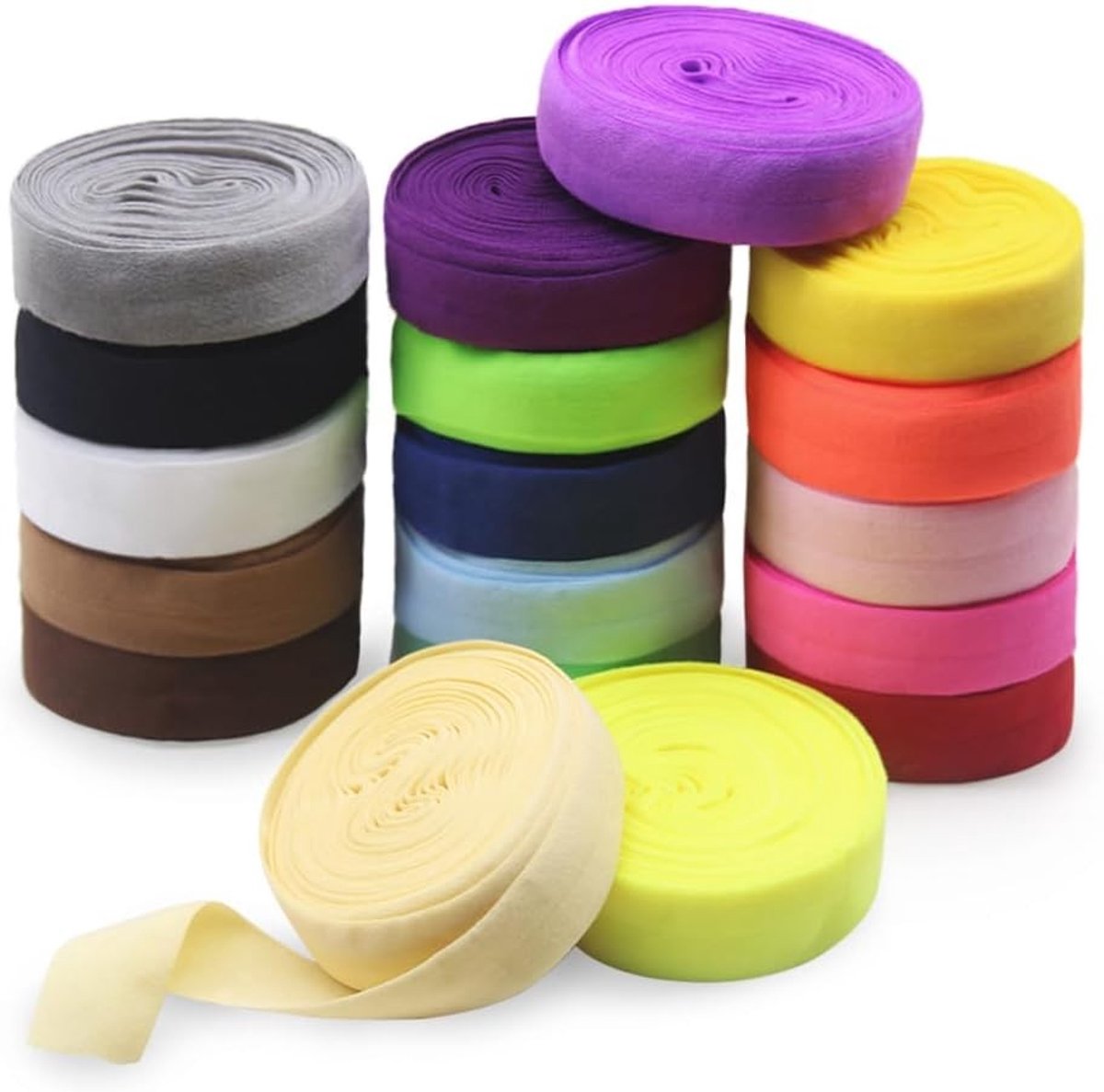 Vlakke Elastische Brede Bandenrek - Matte Kleur - 20 mm - Polyester - Voor Naaien en Doe-het-zelf