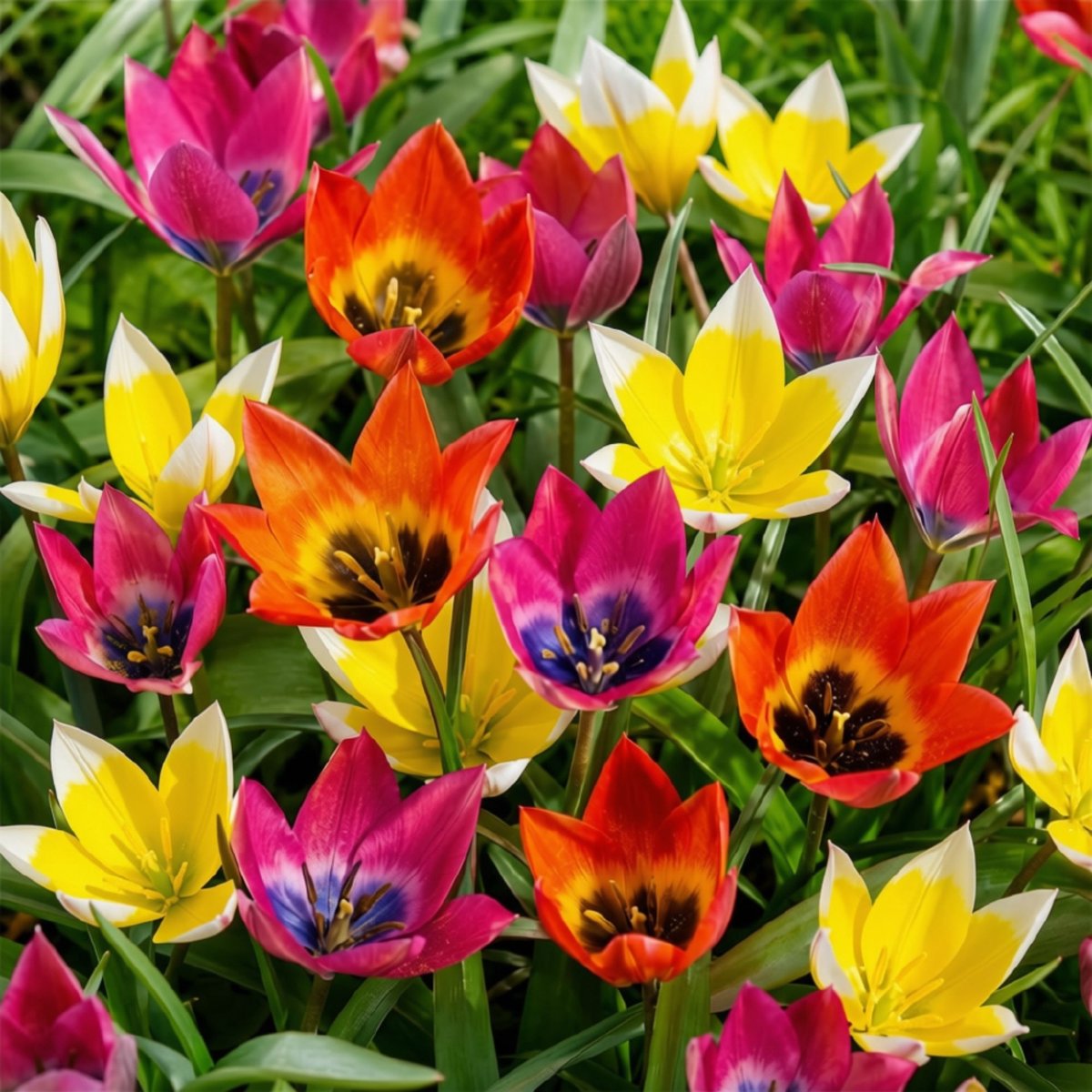 Tulpen Wild Wonders mix – Tulipa - Snijbloemen - Voorjaarsbollen - bloeit in Maart / April