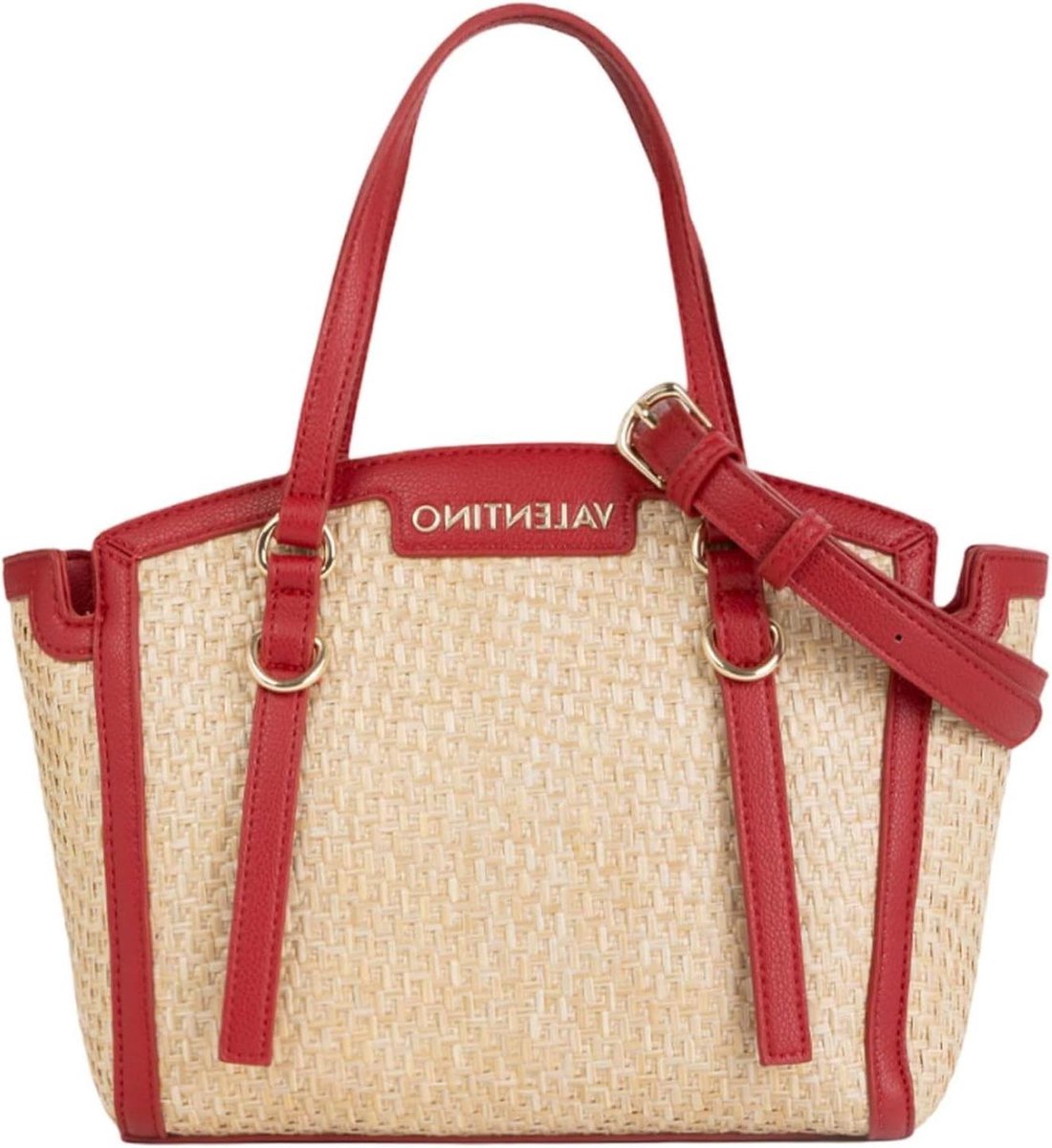 Demetra Handtas - Schoudertas Dames - Dagelijks Gebruik - Nature/Bianco Design - 31 x 18 cm - Natuur/Wit
