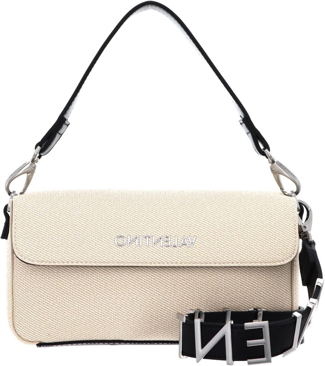 Schoudertas Dames - Handtas Schoudertas - Dagelijks Gebruik - Verwijderbare Riemen - 25.5 x 14 x 5.5 cm - Beige Zwart