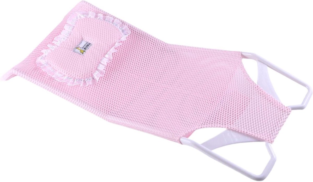 Baby Badsteun - Badrek Zitkussen - Veilig Baden - Geavanceerd Mesh Ontwerp - 58x28x4.2 cm - Roze