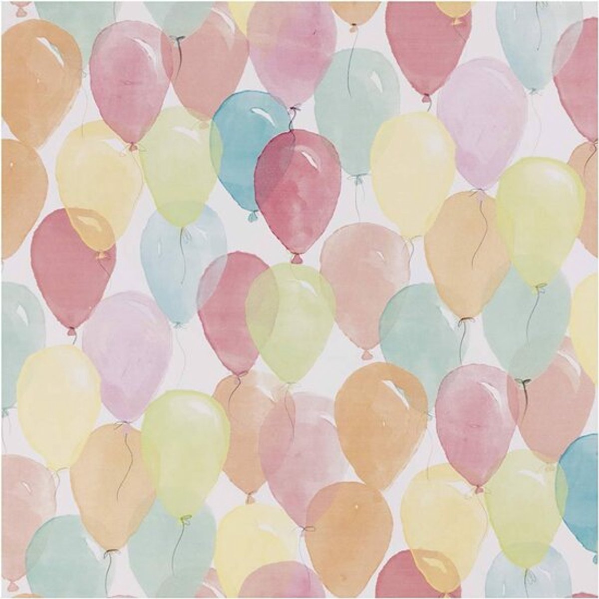 Cadeaupapier Pastel Ballonnen met Plakbanddispenser | Inpakpapier | Geschenkpapier Rol | Verjaardag | 50 cm x 100 Meter