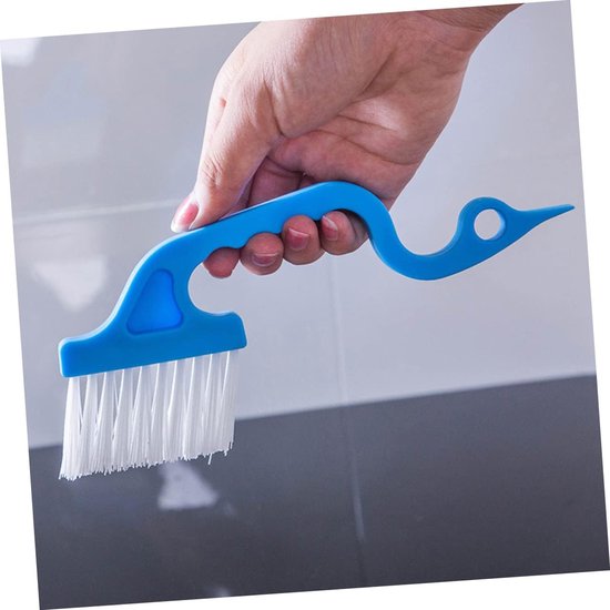 Badkamer Borstel - Grout Schoonmaker Tegelborstel - Naden Reinigen - Schuine Harde Borstelharen - 1 Stuk - Blauw — afbeelding 3