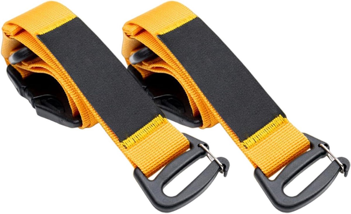 Gespen Riemen Set - Snelverstelbaar Bevestigingsmiddel - Bagage Vastzetten - Heavy-duty Versterkt Materiaal - 2 Delig - Zwart