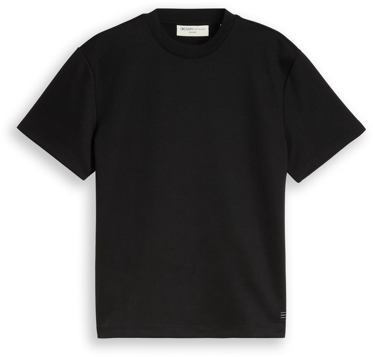 Tom Tailor Denim - Sweatshirt met korte mouwen en relaxte pasvorm - Maat XS - Black