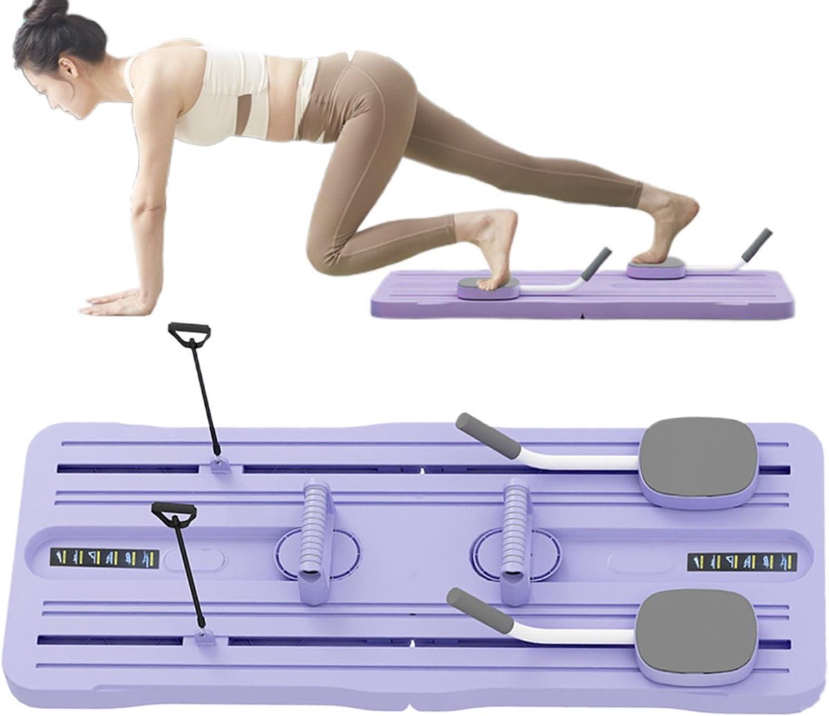 Pilates Trainingsplank - Fitnessapparaat Core Trainer - Spierversterking Thuis - Inclusief Kniekussen - 54 x 44 x 12 cm - Purper