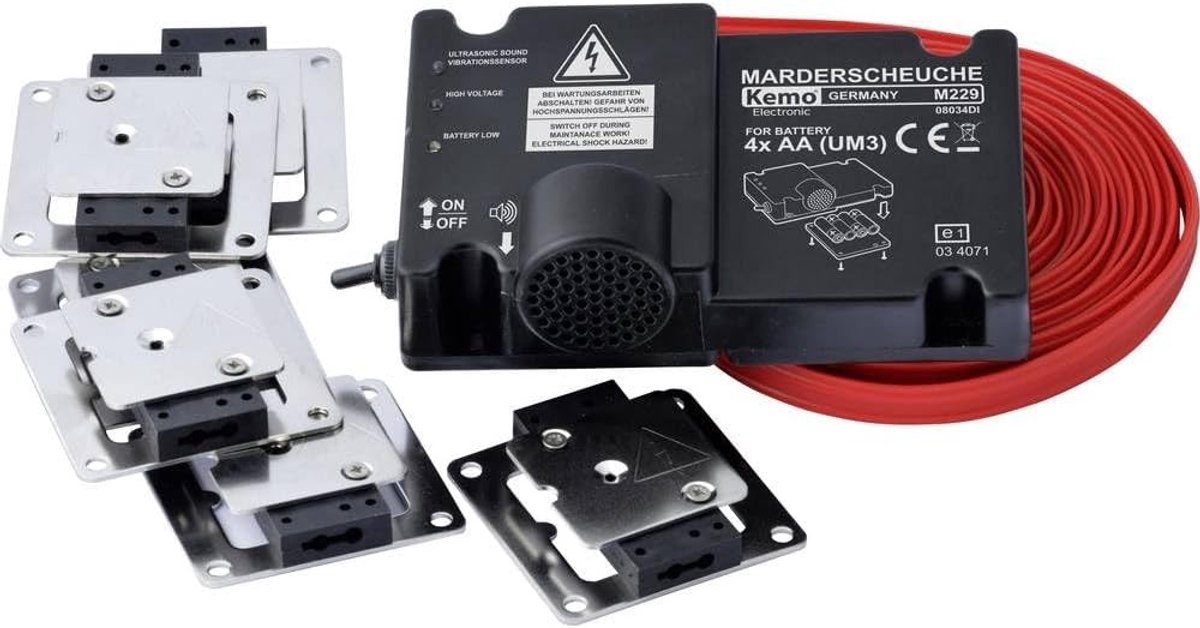 Marterverjager - Wit - 14 x 10 x 4,3 cm - Elektronische Muis- en Dierenverjager met Batterijvoeding - Voor Auto's