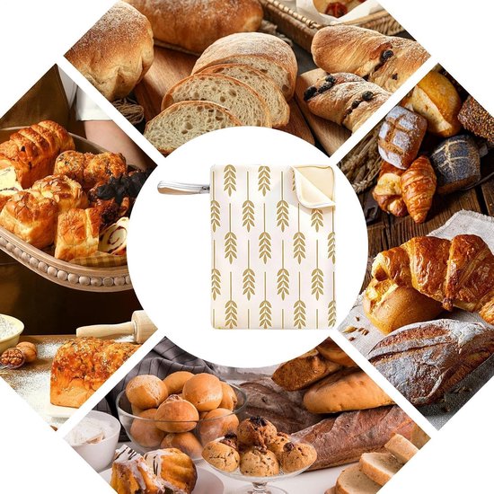Broodzakken - Broodbewaarzakken Voedselzakken - Brood Vers Houden - Ademende Linnen Buitenkant - 22L x 15B x 3H cm - B — afbeelding 2