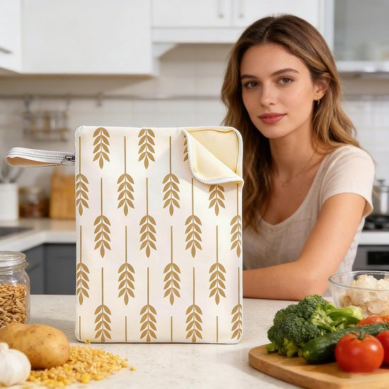 Broodzakken - Broodbewaarzakken Voedselzakken - Brood Vers Houden - Ademende Linnen Buitenkant - 22L x 15B x 3H cm - B — afbeelding 3