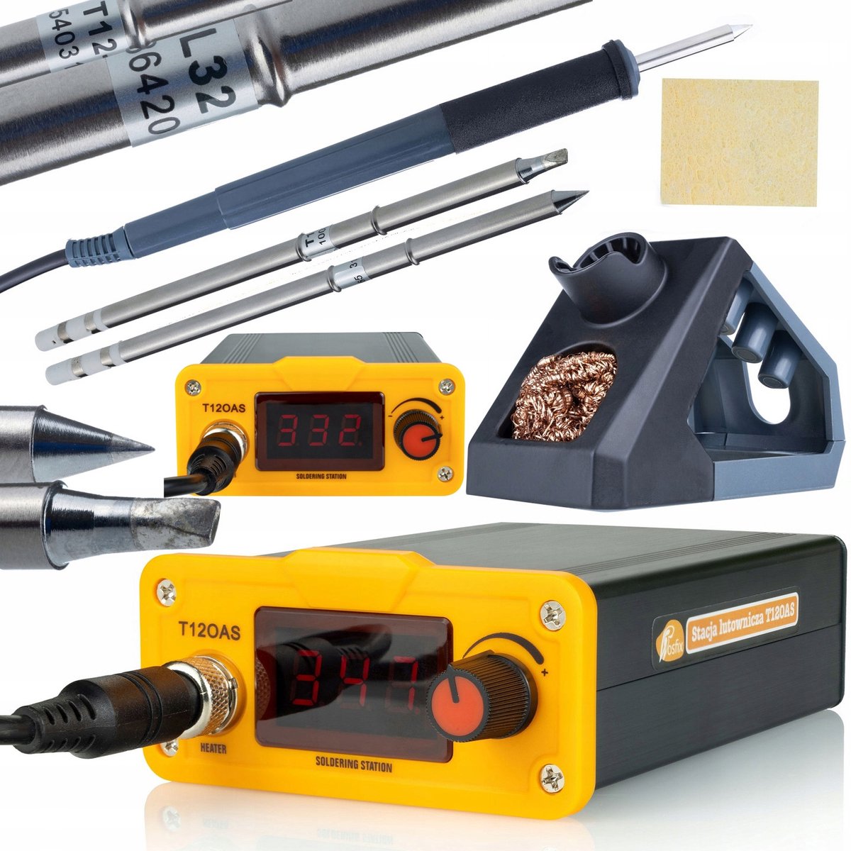 Rosfix Soldeerstation Set T12 Orange Akbash Standard T12OAS - Snelle Verwarming 75W - 200–450°C 230V