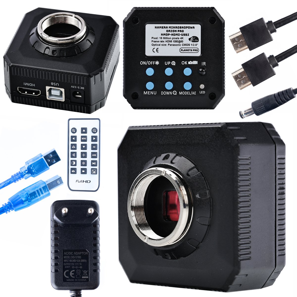 Rosfix Microscoopcamera ORION Pro KMOP-HDMI-USBI - HDMI/USB 4K Opname - 16MP 1/2.8 Panasonic