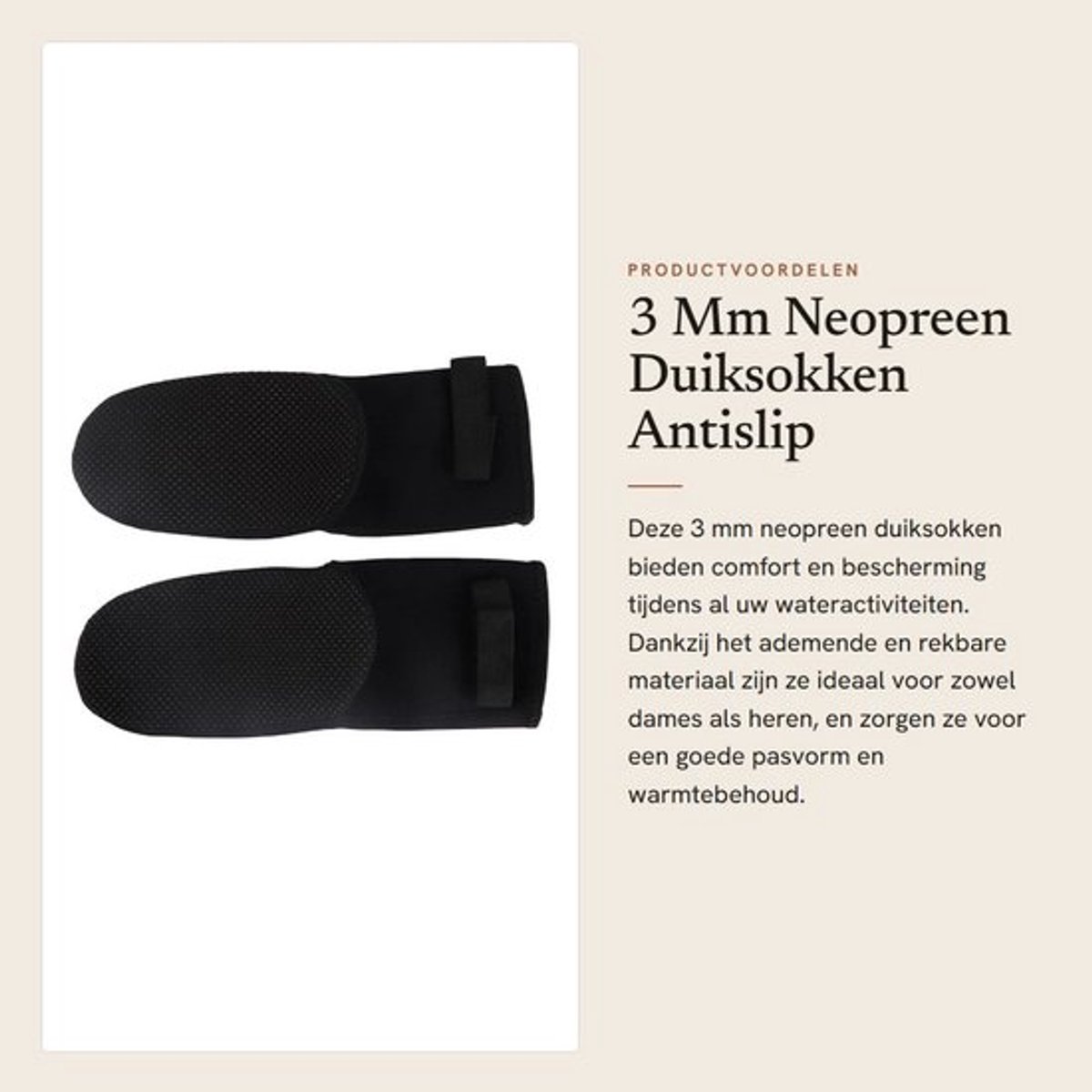 Duiksokken 3 Mm Neopreen - Waterdichte Antislip - Ademend en Rekbaar - Lichtgewicht en Sneldrogend - Slijtvast en Warm - Hoge Elasticiteit - Duikwetsuitsokken