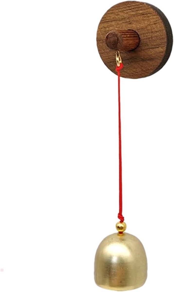 Deuropeningsbel Hout Metaal - Winkelbel Deurgong - Entree Aankondiging - Zelfklevende Montage - 2.8 cm Bel Diameter - Legering Goud