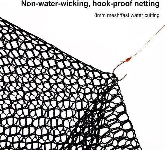 Visnet Landingsnet - Schepnet Vangnet - Vissen Vangen - Niet-absorberende Coating - 45cm Diameter - Grijs — afbeelding 5