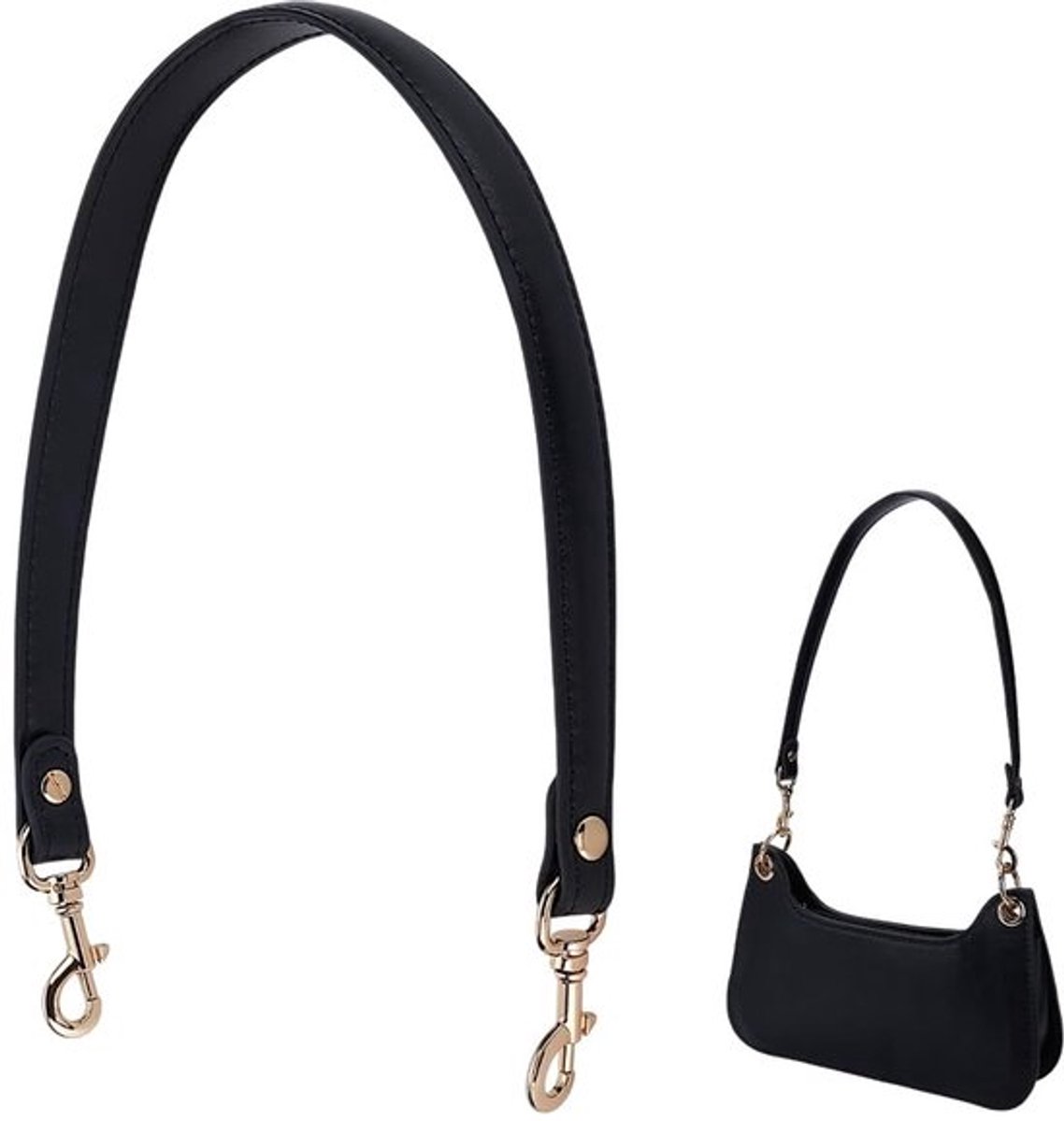 Portemonnee - Lederen Tasriem - Handvat Vervanging - Slijtvast - 58,5 cm - Kreeft gesp 56x22x8mm