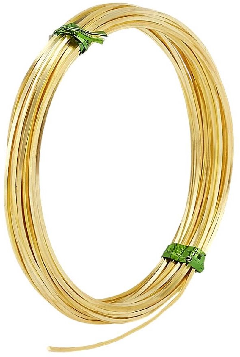 Vierkante Koperdraad - Sieradendraad Pareldraad - Sieraden Maken - Makkelijk Buigbaar - 6 m 1 mm - Goud