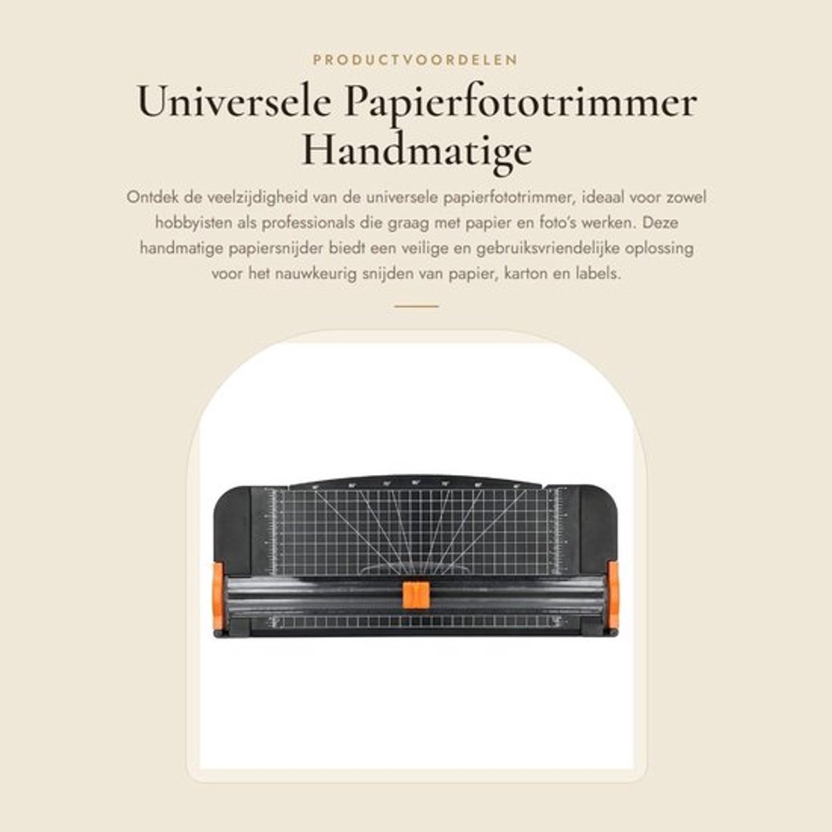 Universele Papierfototrimmer - Handmatige Papiersnijder - Veilig en Gebruiksvriendelijk - A4 Formaat - Snijgereedschap voor Scrapbooking...