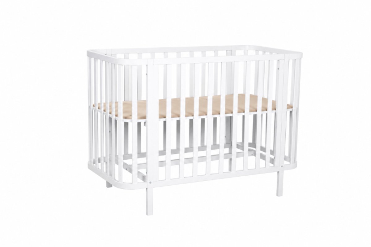 Born Lucky Florida - Babybed 60x120 cm - Verstelbare Bodem - Wit – foto 4