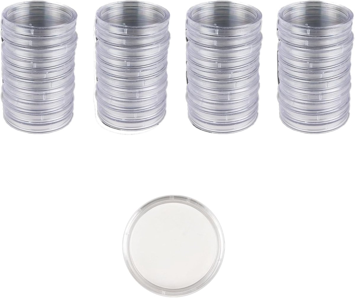 Muntenverzamelmap - Transparant - 33 mm binnendiameter - Muntcapsules van kunststof - Voor 10 DM en 10 Euro munten