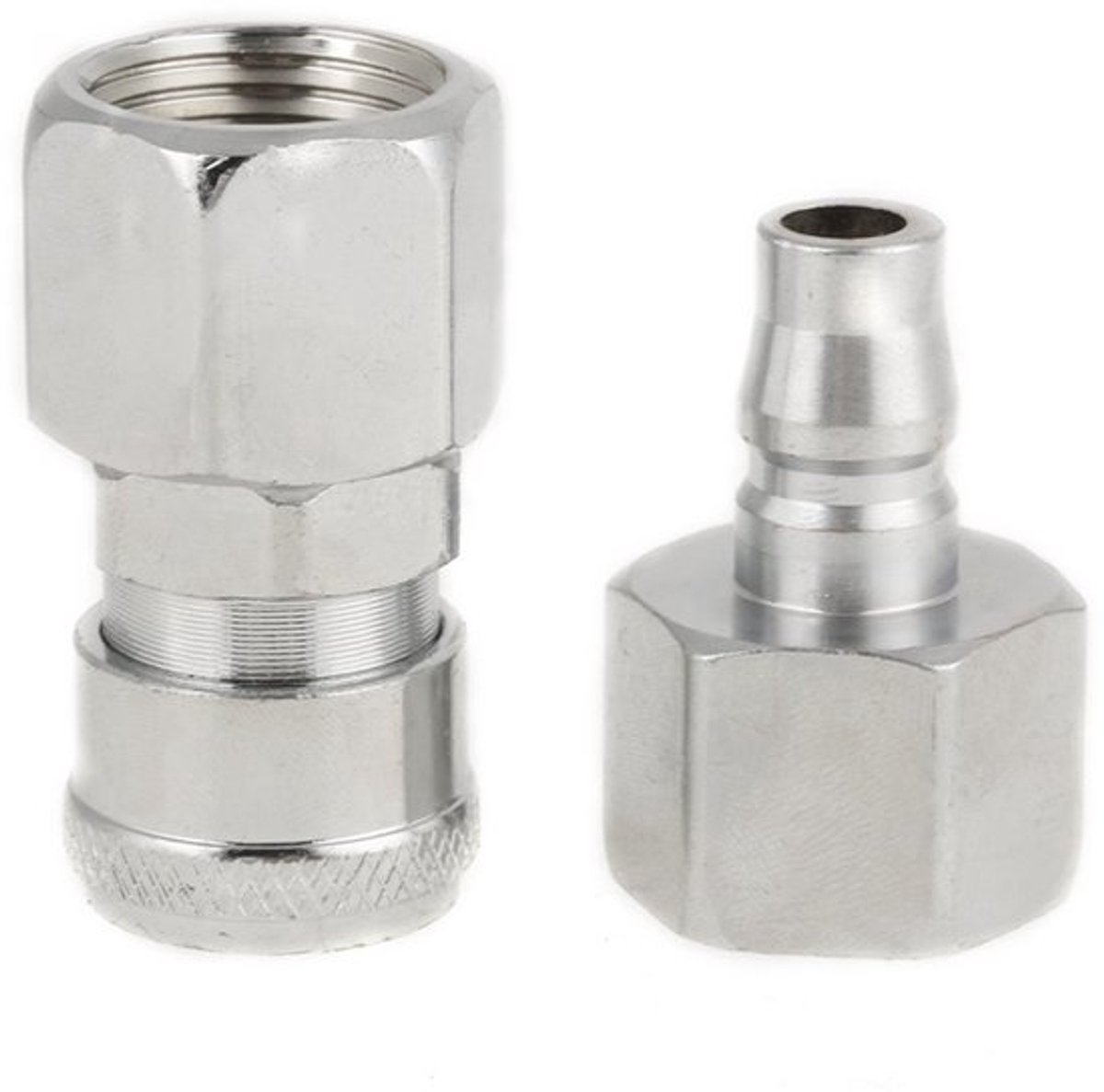 Snelsluiting Kit 8-delig - 1/2 inch Draad - Pneumatische Slang - Snelsluiting Plug - Verbinding Set - Roestvrij Staal - Snelkoppeling