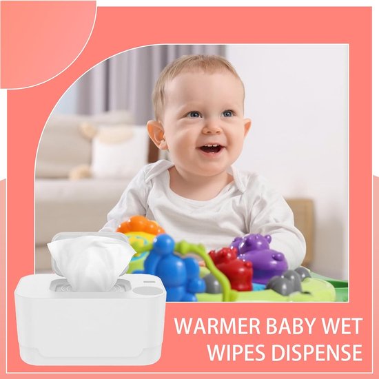 Baby Waswarmer - Vochtige Doekjes Dispenser - Luier Wisselen - Constante Warmte - 20 x 10 x 10 cm - Wit — afbeelding 5