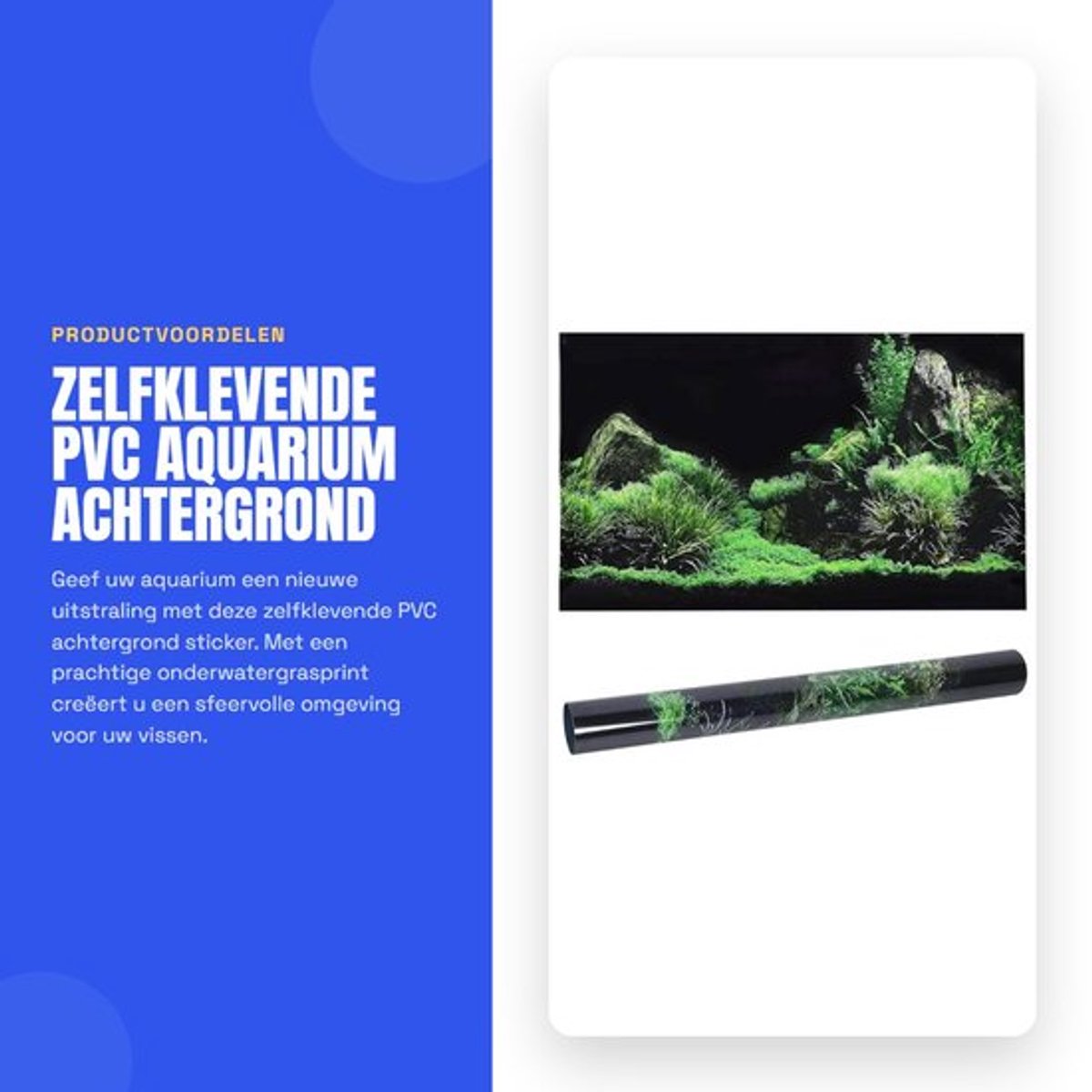 Aquariumstickers PVC Achtergrond - Zelfklevende Sticker - Onderwater Decoratie - Maat 61 x 40 cm - 100% Gloednieuw - Ideaal voor Aquariums - Achtergrondstickers