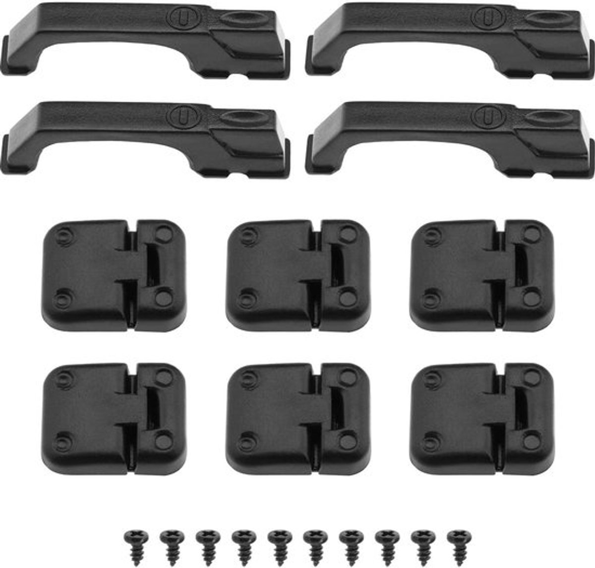 Deurscharnier Set - RC Auto Deurklink - Compatibel met TRX-4 1/10 - Kunststof - Zwart - Inclusief schroeven