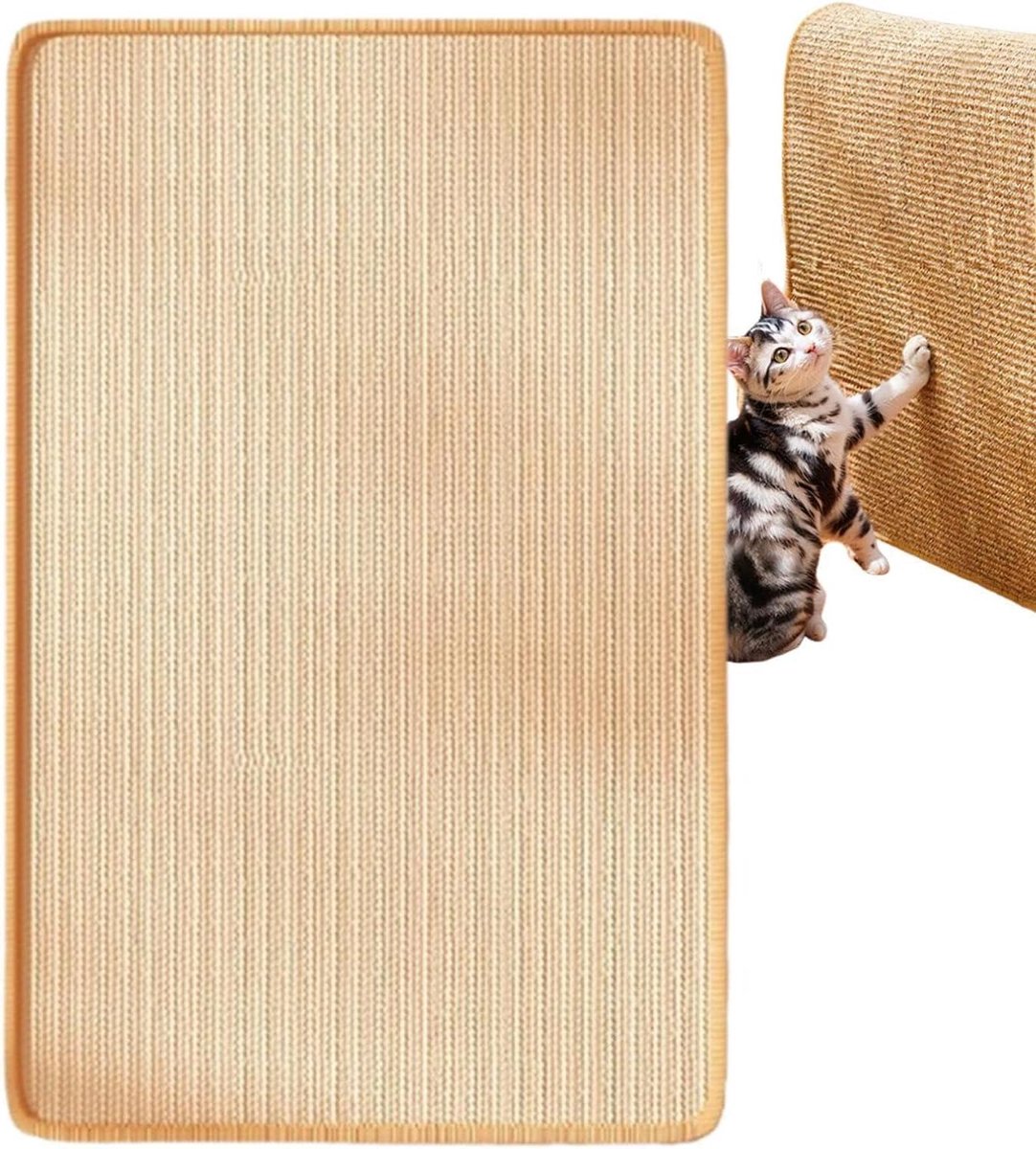 Krabmat voor katten - Krasmat meubels - Meubels beschermen - Zelfklevende sisal - 30 x 60 cm - Natuurlijk