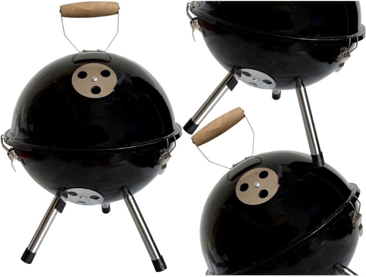 Draagbare Ronde Houtskoolgrill - Compact en Verstelbaar