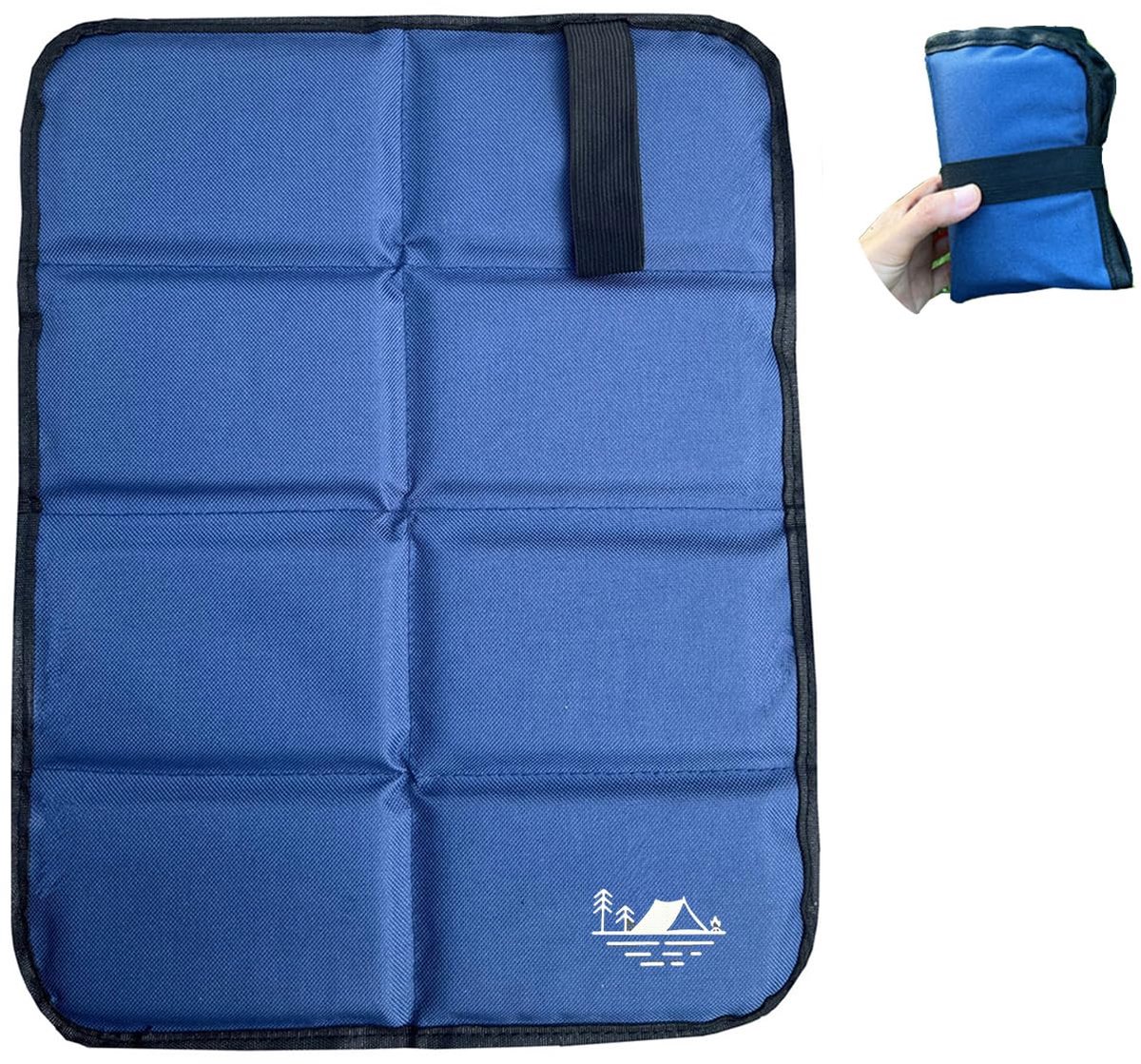 Faltbaar zitkussen voor buiten, water- en vochtbestendig, ideaal voor outdoor activiteiten (Blauw)