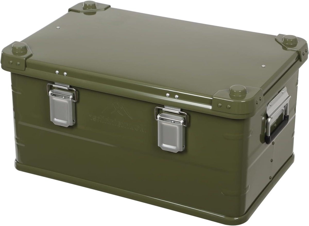 Opbergbox met Deksel - Campingbox Opbergkist - Kamperen en Reizen - Stapelbaar Ontwerp - 50 Liter - Groen