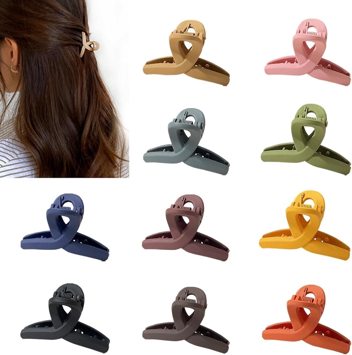 Set van 10 Kleine Haarspelden voor Dun en Middelmatig Haar, 1.5 Inch Matte Mini Clips, Antislip Haaraccessoires met Cadeaubox